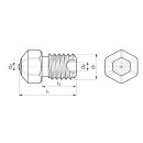 Diamantdüse DIANOZ 2,85 mm, 5 mm, 13,4 mm, 0,6 mm