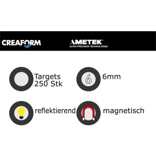 Creaform Positioning Targets (250) Refl. Magnetic